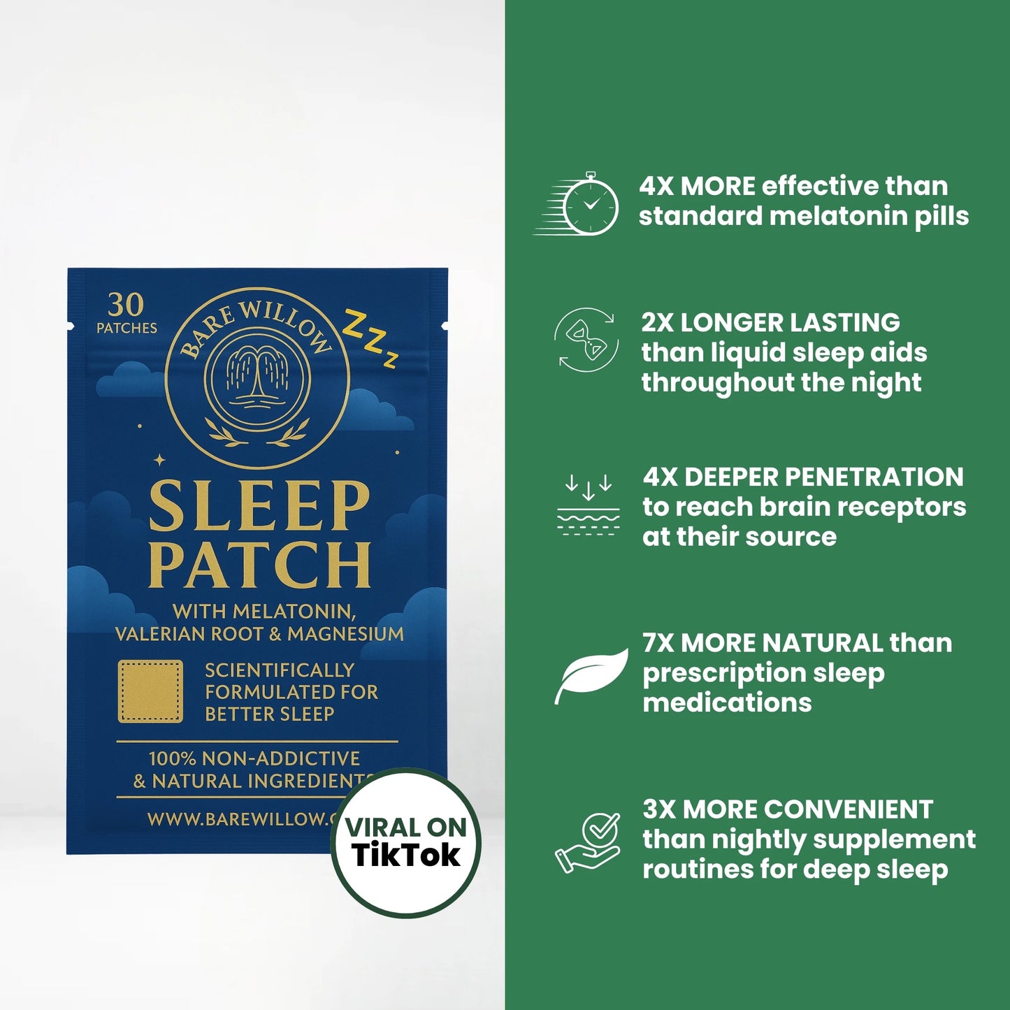 Deep Sleep Patches - Melatonin, Valerian Root & Magnesium