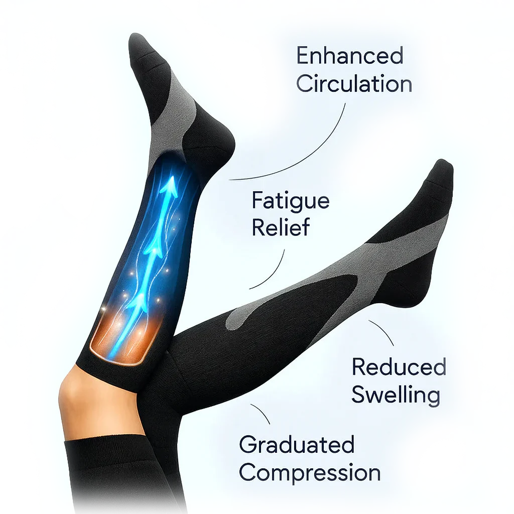 2x Pairs Neuropathy Compression Socks